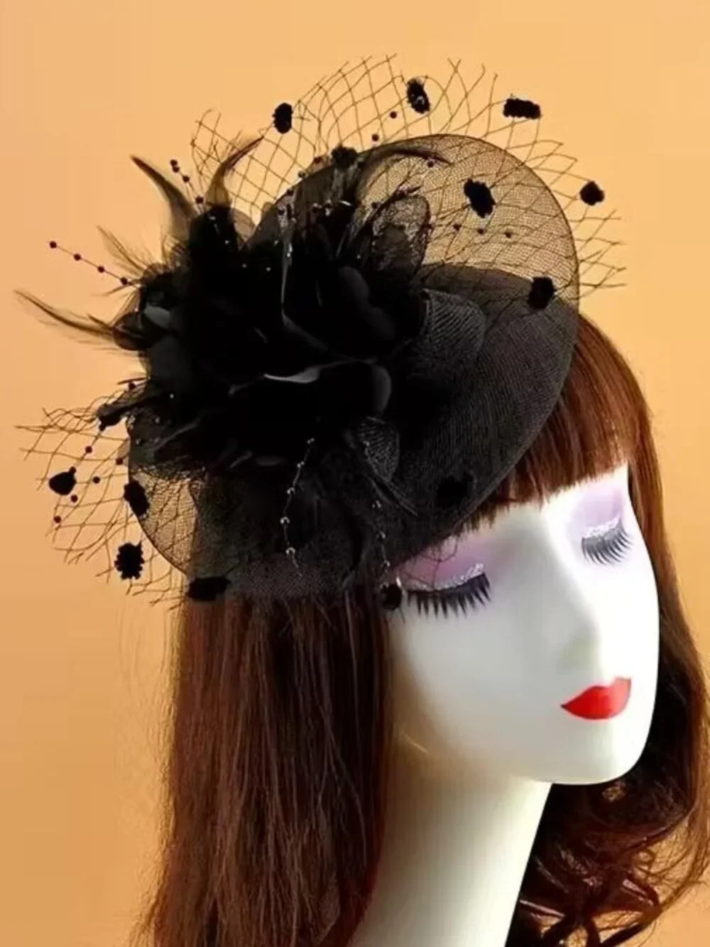 BLACK MESH & NET FASCINATOR